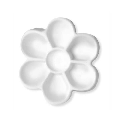 CWR TAVOLOZZA A FIORE IN ACRILICO 18 CM 7 SCOMPARTI BIANCO